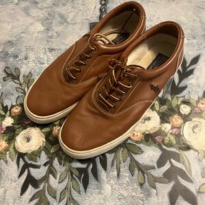 Polo Ralph Lauren Vaughn Brown Leather Sneakers Men’s 11.5D